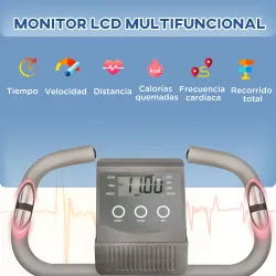 Bicicleta Estática Plegable 3 en 1 con Respaldo y 8 Niveles Resistencia Magnética, Bicicleta Estática en Casa Aj... - Ogal.Es