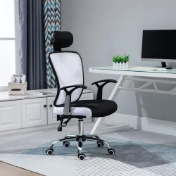 Silla de Escritorio Giratoria Silla de Oficina con Altura Ajustable Respaldo Reclinable Reposacabezas Regulable ... - Ogal.Es