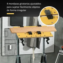 Banco de Trabajo Ajustable en Altura con 4 Clavijas Giratorias Tableros Ajustables en Ángulo y Distancia - Ogal.Es