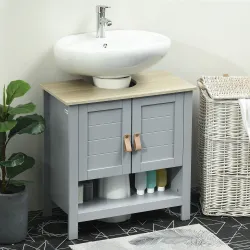 Armario para Debajo de Lavabo Compacto con 2 Puertas y Estante Interior Ajustable Mueble Auxiliar de Almacenamie... - Ogal.Es