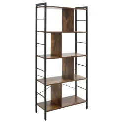 Estantería Librería de 4 Niveles con 8 Compartimentos de Almacenamiento Estilo Industrial para Sala de Estar Ofi... - Ogal.Es