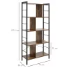 Estantería Librería de 4 Niveles con 8 Compartimentos de Almacenamiento Estilo Industrial para Sala de Estar Ofi... - Ogal.Es