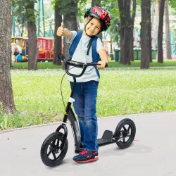 Patinete para Niños de 5-12 Años Scooter de 2 Ruedas Grandes de 12 Pulgadas con Freno y Manillar Ajustable en Al... - Ogal.Es