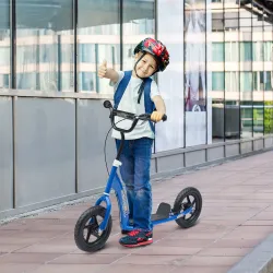 Patinete para Niños de 5-12 Años Scooter de 2 Ruedas Grandes de 12 Pulgadas con Freno y Manillar Ajustable en Al... - Ogal.Es