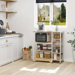 Estante de Cocina Estantería para Microondas Horno Multiusos con 7 Estantes de Almacenamiento para Utensilios Li... - Ogal.Es