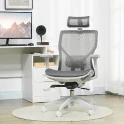 Silla de Oficina Giratoria Silla de Escritorio Ajustable en Altura con Reposabrazos Reposacabezas 67x65x120-128 ... - Ogal.Es