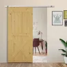 Herraje para Puerta Corredera 186 cm Kit de Accesorios para Puerta Corrediza de Madera con Riel de Metal - Ogal.Es