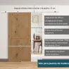 Herraje para Puerta Corredera 186 cm Kit de Accesorios para Puerta Corrediza de Madera con Riel de Metal - Ogal.Es