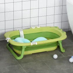 Bañera Plegable para Bebé Bañera Bebé 0-3 Años 50 Litros con Cojín Cómodo y Patas Plegables Carga 50 kg 80x53,9x... - Ogal.Es