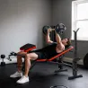 Banco de Musculación Multifuncional, Banco de Pesas con Respaldo Ajustable, Soporte para Barras Regulable, Exten... - Ogal.Es