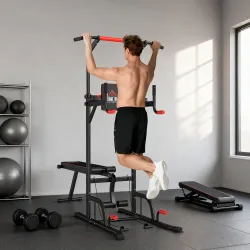Barra de Dominadas Torre Entrenamiento Energía Power Tower Estación Pull Up Multifuncional Altura Ajustable 181-... - Ogal.Es