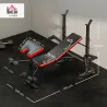 Banco de Musculación Multifuncional, Banco de Pesas con Respaldo Ajustable, Soporte para Barras Regulable, Exten... - Ogal.Es
