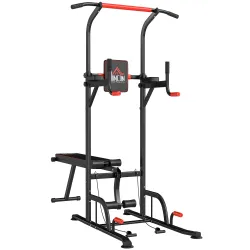 Barra de Dominadas Torre Entrenamiento Energía Power Tower Estación Pull Up Multifuncional Altura Ajustable 181-... - Ogal.Es