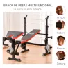 Banco de Musculación Multifuncional, Banco de Pesas con Respaldo Ajustable, Soporte para Barras Regulable, Exten... - Ogal.Es