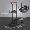 Barra de Dominadas Torre Entrenamiento Energía Power Tower Estación Pull Up Multifuncional Altura Ajustable 181-... - Ogal.Es