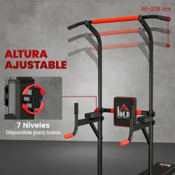 Barra de Dominadas Torre Entrenamiento Energía Power Tower Estación Pull Up Multifuncional Altura Ajustable 181-... - Ogal.Es