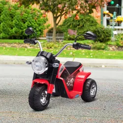 Moto Eléctrica Infantil con 3 Ruedas Moto Eléctrica para Niños de 18-36 Meses Triciclo a Batería 6V con Faro Boc... - Ogal.Es