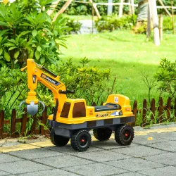 Tractor sin Pedales para Niños de 2-3 Años Excavadora Correpasillos con Pala Delantera Luces Música y Espacio de... - Ogal.Es