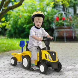 Tractor para Niños de 12-36 Meses con Remolque Extraíble Coche Correpasillos con Bocina Faros Pala Asiento de Su... - Ogal.Es
