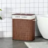 Cesto para Ropa Sucia de Bambú Capacidad de 100L Cesta para la Colada Rectangular con Tapa Extraíble Bolsa de 2 ... - Ogal.Es
