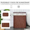 Cesto para Ropa Sucia de Bambú Capacidad de 100L Cesta para la Colada Rectangular con Tapa Extraíble Bolsa de 2 ... - Ogal.Es
