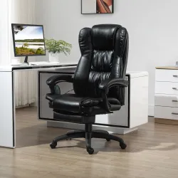 Silla de Masaje Reclinable con Altura Ajustable Reposapiés Retráctil y Control Remoto 68,5x68,5x113-121 cm Negro - Ogal.Es
