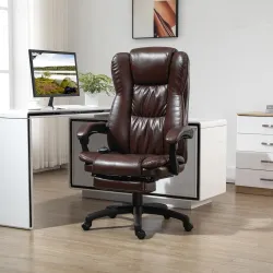 Silla de Masaje Reclinable con Altura Ajustable Reposapiés Retráctil y Control Remoto 68,5x68,5x113-121 cm Marrón - Ogal.Es