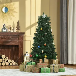 Árbol de Navidad Artificial 150 cm Ignífugo con 454 Ramas con 2 Tipos de Puntas de PVC Base Plegable y Soporte d... - Ogal.Es