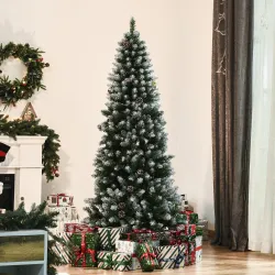 Árbol de Navidad 180 cm Árbol de Navidad Grande con 630 Puntas 37 Piñas Base Plegable y Soporte de Acero para De... - Ogal.Es