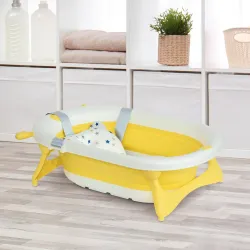 Bañera Plegable para Bebé Recién Nacido hasta 3 Años 81,5x50,5x23,5 cm con Tapón Termosensible Cojín - Ogal.Es