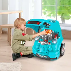 Juego Infantil de Motor con Herramientas 61 Piezas Volante Bocina Faros Caja de Almacenaje y Ruedas 40x39x47 cm ... - Ogal.Es