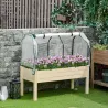 Huerto Urbano Elevado de Madera 121x55x117 cm con Cubierta de Protección Mesa de Jardinera para Cultivo Flores V... - Ogal.Es