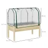 Huerto Urbano Elevado de Madera 121x55x117 cm con Cubierta de Protección Mesa de Jardinera para Cultivo Flores V... - Ogal.Es