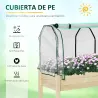 Huerto Urbano Elevado de Madera 121x55x117 cm con Cubierta de Protección Mesa de Jardinera para Cultivo Flores V... - Ogal.Es