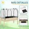 Huerto Urbano Elevado de Madera 121x55x117 cm con Cubierta de Protección Mesa de Jardinera para Cultivo Flores V... - Ogal.Es
