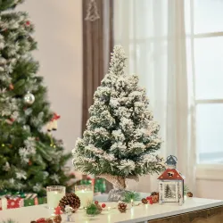 Árbol de Navidad Artificial 60 cm con 67 Ramas Ignífugas y Base de Cemento Decoración Navideña para Mesa Escrito... - Ogal.Es
