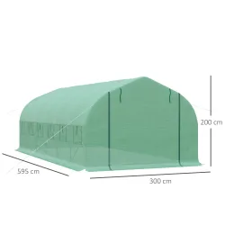 Invernadero de Exterior Invernadero de Túnel 6x3x2 m Invernadero de Jardín Grande con 12 Ventanas y Puerta Enrol... - Ogal.Es