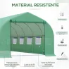 Invernadero de Exterior Invernadero de Túnel 6x3x2 m Invernadero de Jardín Grande con 12 Ventanas y Puerta Enrol... - Ogal.Es