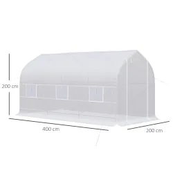 Invernadero de Jardín 4x2x2 m Tipo Túnel con 6 Ventanas Transpirables y Puerta Enrollable con Cremallera Huerto ... - Ogal.Es