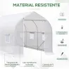 Invernadero de Jardín 4x2x2 m Tipo Túnel con 6 Ventanas Transpirables y Puerta Enrollable con Cremallera Huerto ... - Ogal.Es