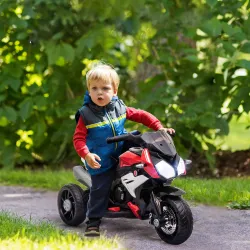 Moto Eléctrica Infantil con 3 Ruedas Trimoto para Niños de +3 Años con Batería 6V Recargable Funciones de Música... - Ogal.Es