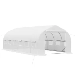 Invernadero de Exterior Invernadero de Túnel 6x3x2 m Invernadero de Jardín Grande con 12 Ventanas y Puerta Enrol... - Ogal.Es