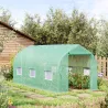 Invernadero de Jardín 4x2x2 m Invernadero de Túnel con 6 Ventanas Transpirables y Puerta Enrollable Verduras Verde - Ogal.Es