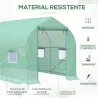 Invernadero de Jardín 4x2x2 m Invernadero de Túnel con 6 Ventanas Transpirables y Puerta Enrollable Verduras Verde - Ogal.Es
