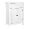 Armario de Baño con 1 Cajón 2 Puertas y Estante Interior Ajustable Mueble Auxiliar de Almacenaje Multifuncional ... - Ogal.Es