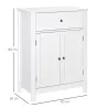 Armario de Baño con 1 Cajón 2 Puertas y Estante Interior Ajustable Mueble Auxiliar de Almacenaje Multifuncional ... - Ogal.Es