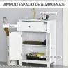 Armario de Baño con 1 Cajón 2 Puertas y Estante Interior Ajustable Mueble Auxiliar de Almacenaje Multifuncional ... - Ogal.Es