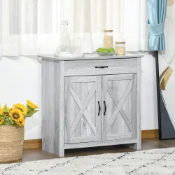 Aparador de Cocina Buffet para Salón con 1 Cajón 2 Puertas y Estante Interior Ajustable Mueble Auxiliar Decorati... - Ogal.Es