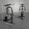 Multiestación Máquina de Musculación con Estribo para Piernas Poleas y Placas de Peso de 45 kg para Entrenamient... - Ogal.Es