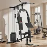 Multiestación Máquina de Musculación con Estribo para Piernas Poleas y Placas de Peso de 45 kg para Entrenamient... - Ogal.Es